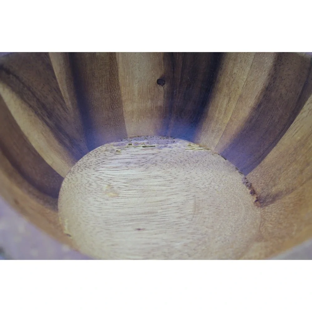 Nambe Yaro (no stamp) Acacia Wood Individual Salad Bowl Set Of 4